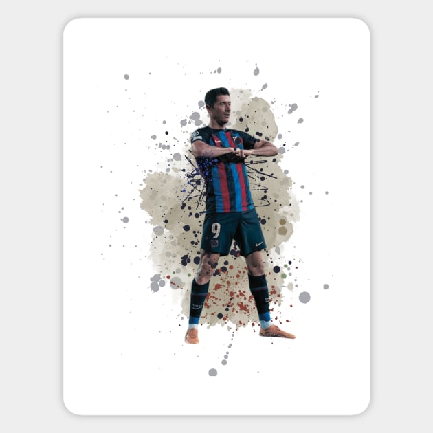 Lewandowski celebration Magnet by Lottz_Design 